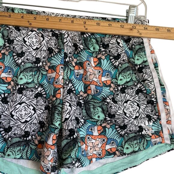 Adidas Sweat Shorts Kids Girls XL/14-15 Multicolor Fishes Running Summery - Picture 3 of 7